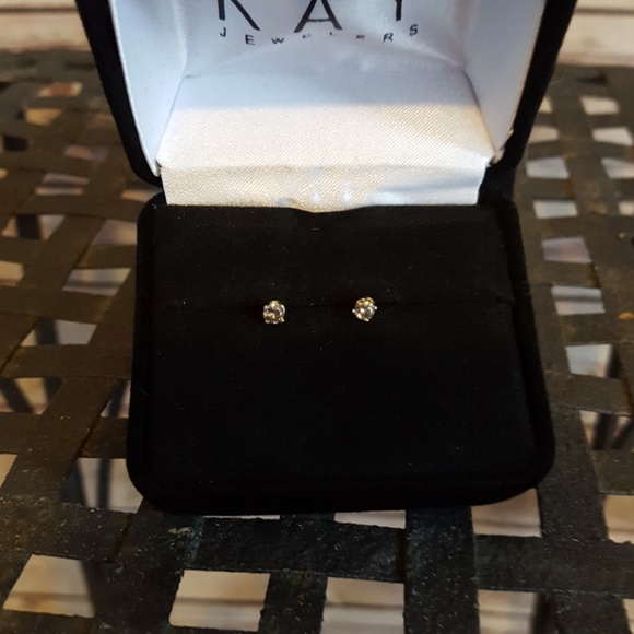 Jewelry - 14k gold and 1/4 carat diamond earrings